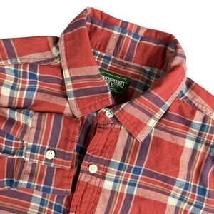 American Eagle Outfitters Mens‎ Small Plaid Button Up Shirt Red Blue
